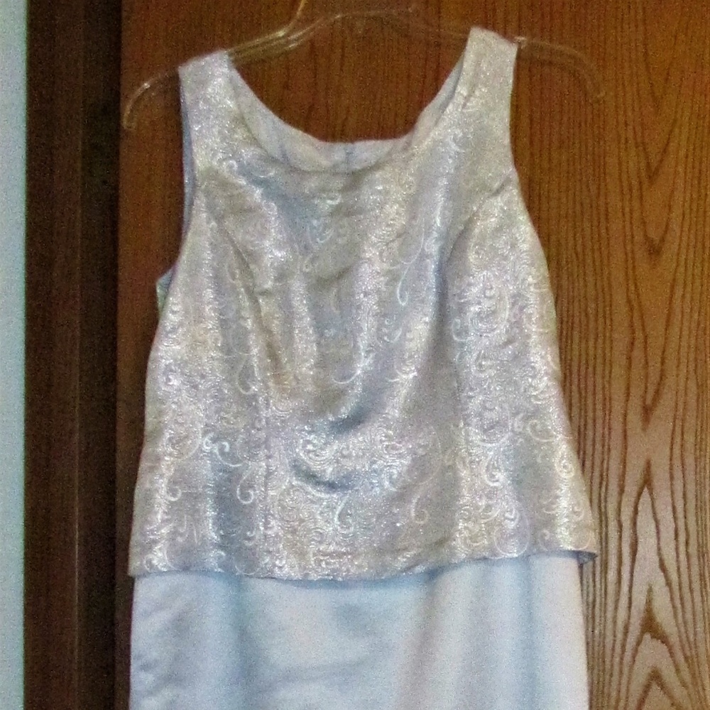 Long Silver gray blue Formal Dress